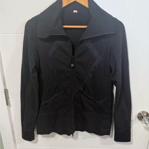 Lululemon Origami In Stride Black Full Zip High Neck Jacket Size 6